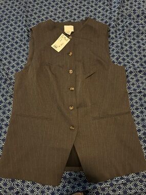 H&M Brown Pinstripe Sleeveless Vest